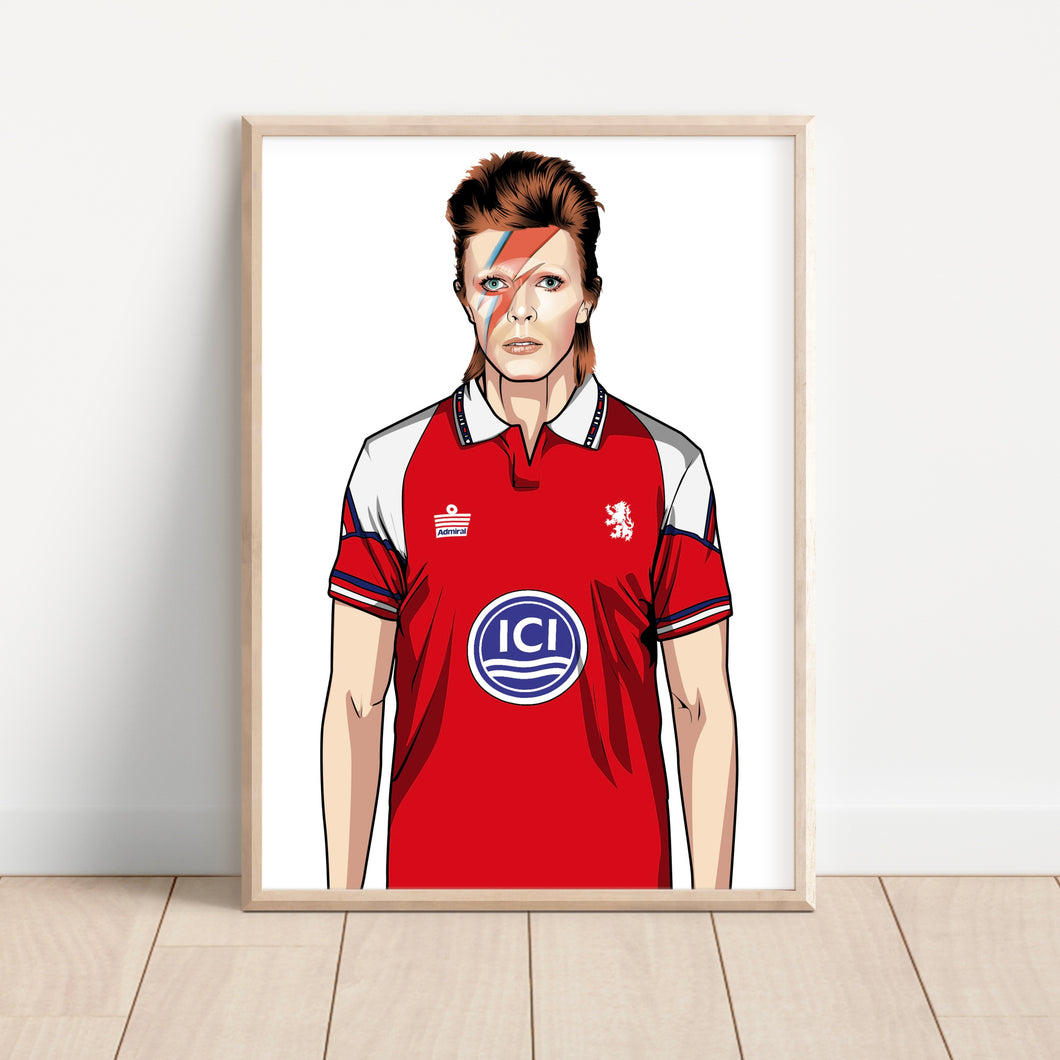 David Bowie Middlesbrough Icon Print